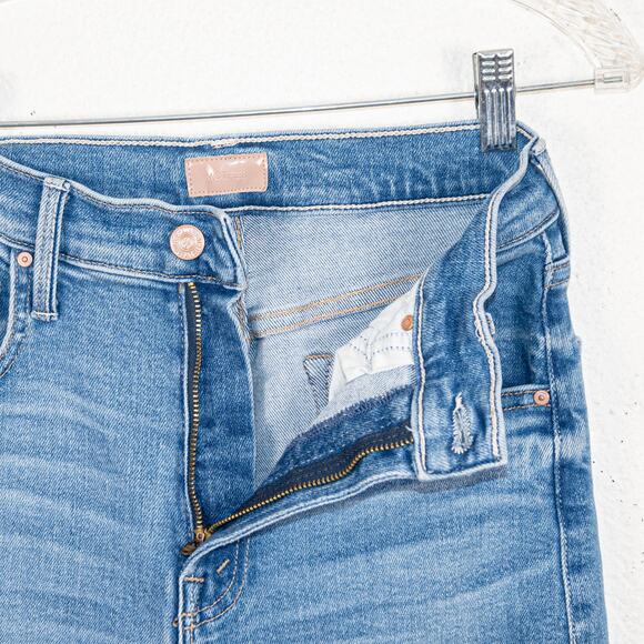 MOTHER denim LIL' The Rambler zip Flood Jeans Out of the Blue Petite 25 - Picture 3 of 14